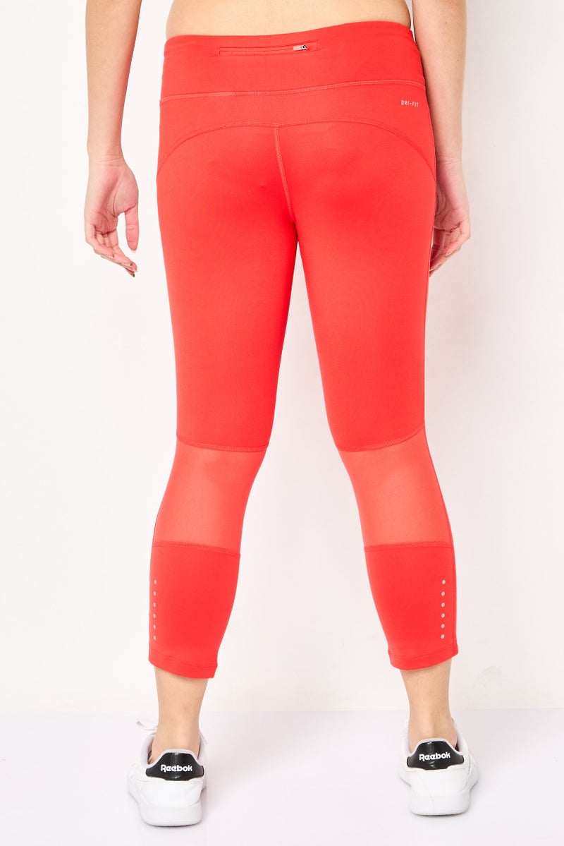 Nike Women Tight Fit Brand Logo Running Leggings, Red - Image 4